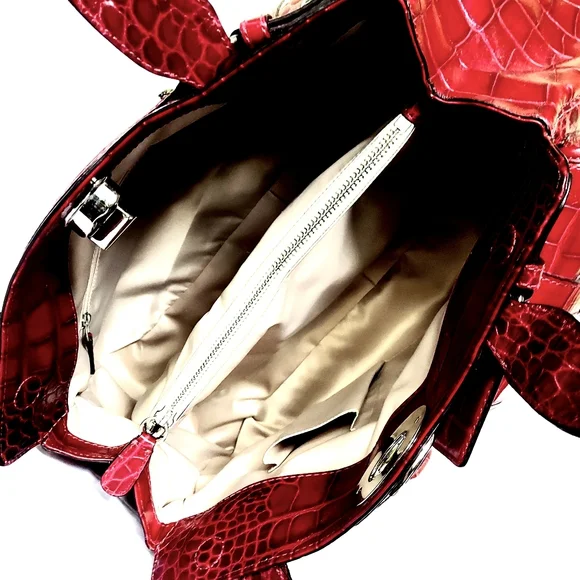 RARE/HTF LTD ED, XL COACH GARNET CROC EMBOSSED SATCHEL - Picture 6 of 6